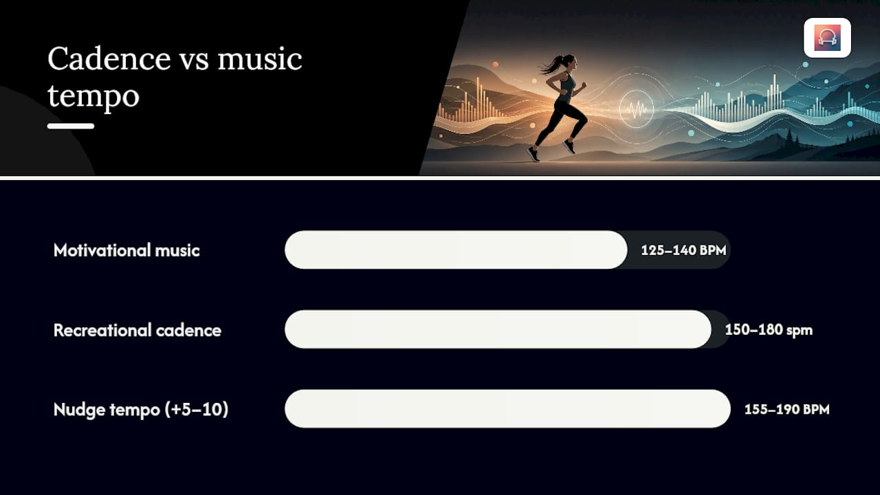 BPM and cadence matching ranges for runners