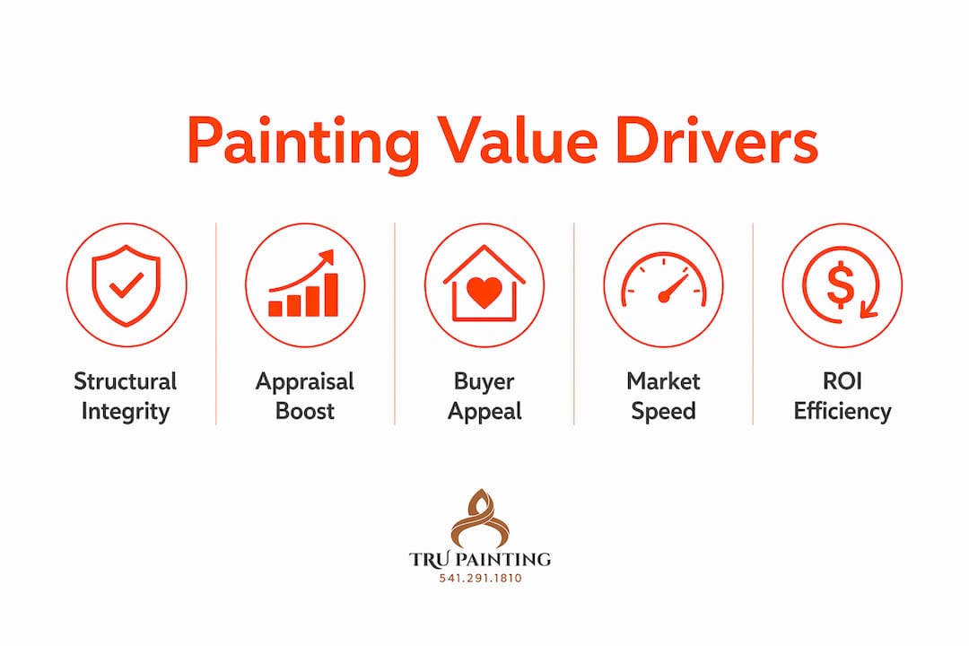 Infographic showing painting benefits ranking for property value