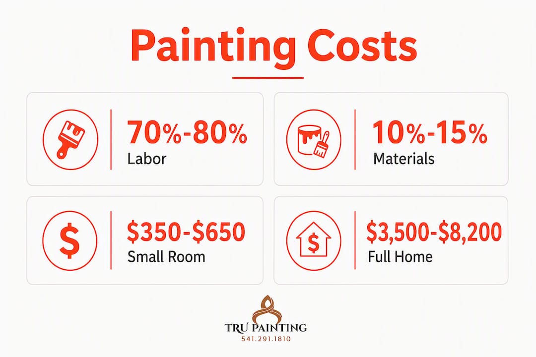 Infographic showing interior painting cost breakdown