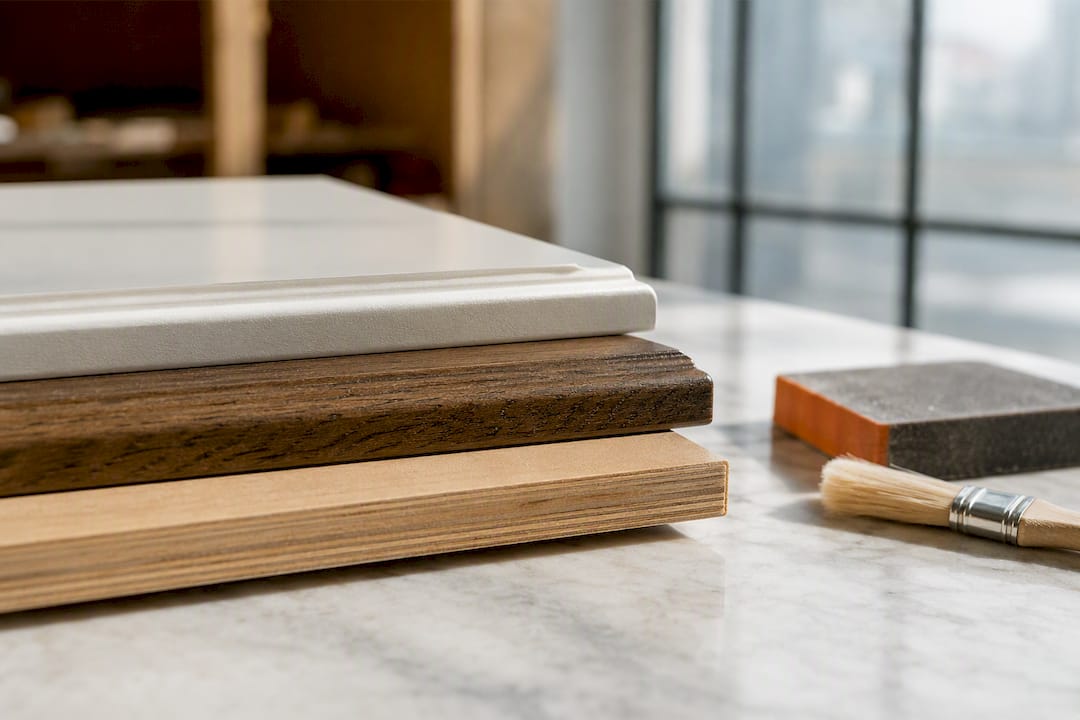 Painted stained and veneer cabinet finishes