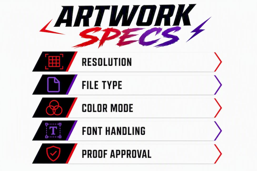 Infographic showing key artwork specifications