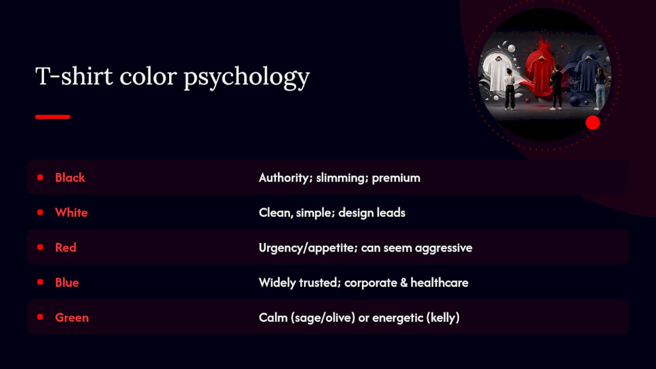 The Psychology Behind Popular T-Shirt Colors — overview diagram