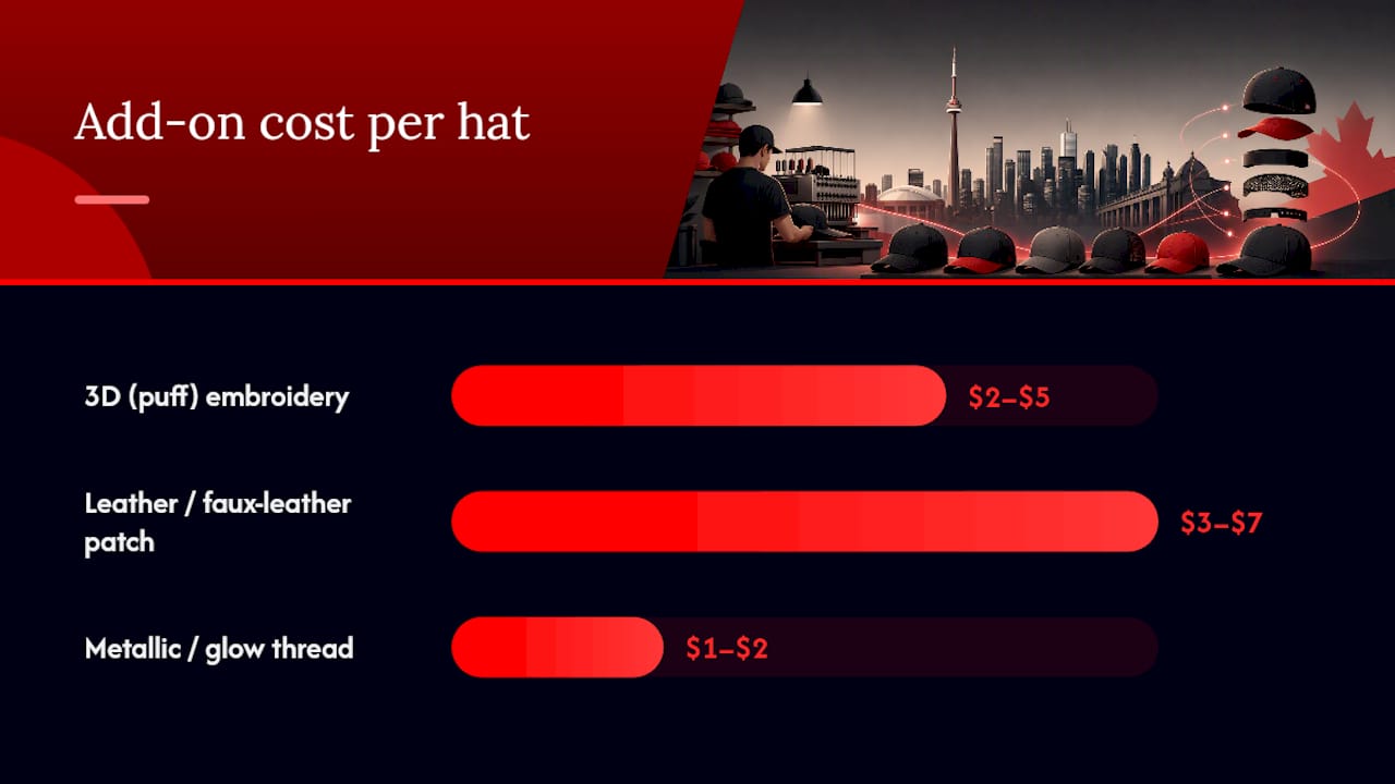 What Actually Drives the Price of a Custom Hat? — overview diagram