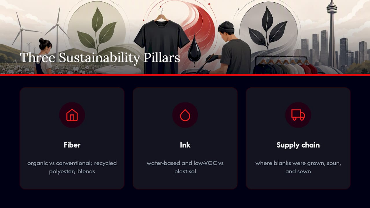 What Makes T-Shirt Printing Actually Sustainable in Toronto — overview diagram