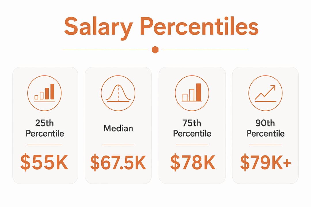Infographic showing salary percentiles and amounts