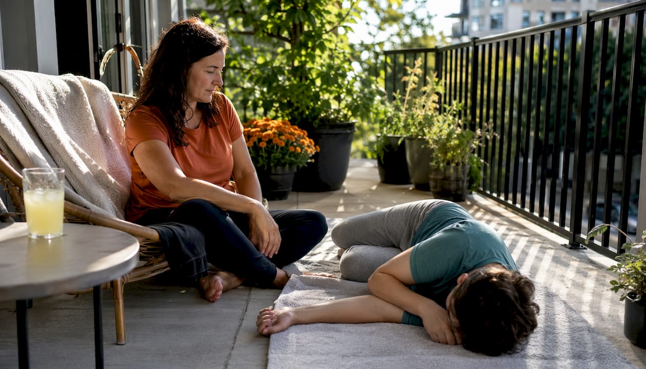 Caregiver assisting person during seizure at home