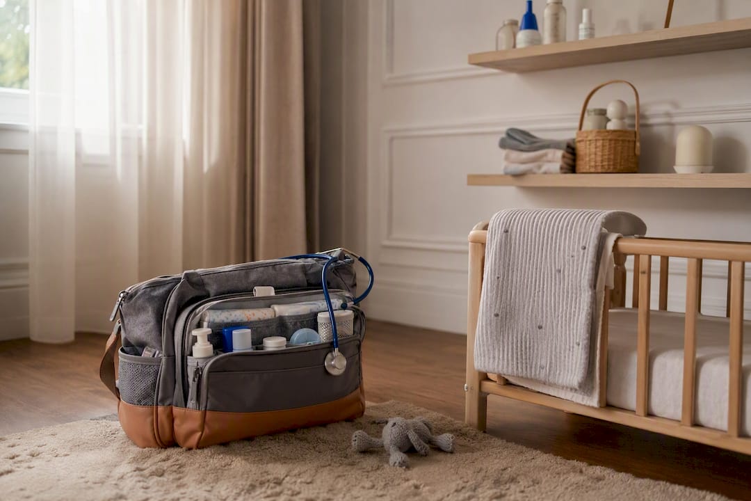 Calm child bedroom with pediatric care supplies