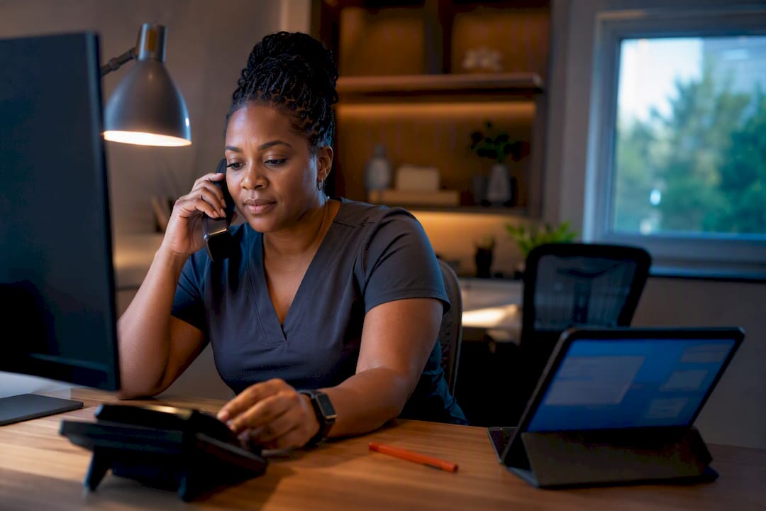 Coordinator arranging home care shift coverage