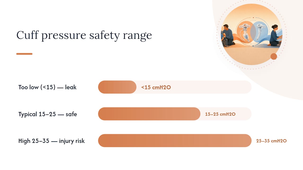 Tracheostomy cuff pressure safety range