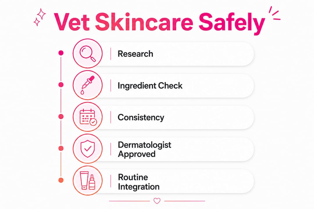 Infographic outlining skincare vetting steps