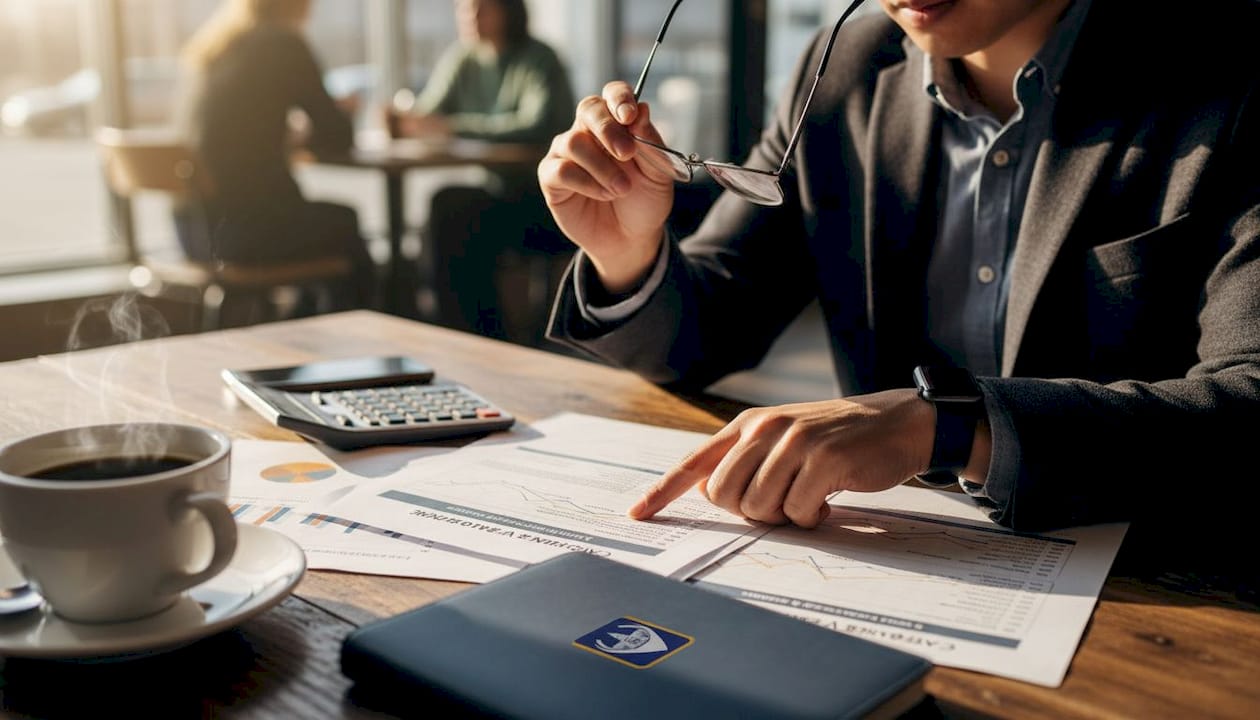 Financial advisor analyzing tax classification documents