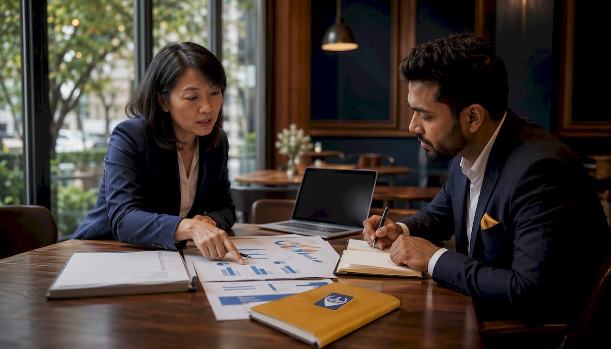 Business professionals discussing share vs asset sales