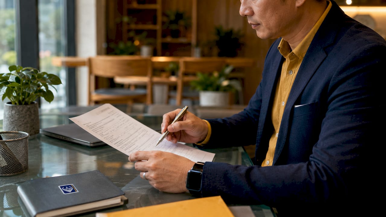 Hands typing next to IR21 tax form