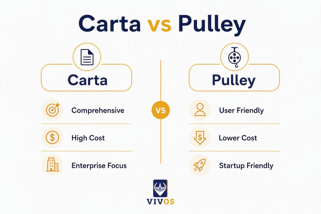 Infographic comparing Carta and Pulley platforms