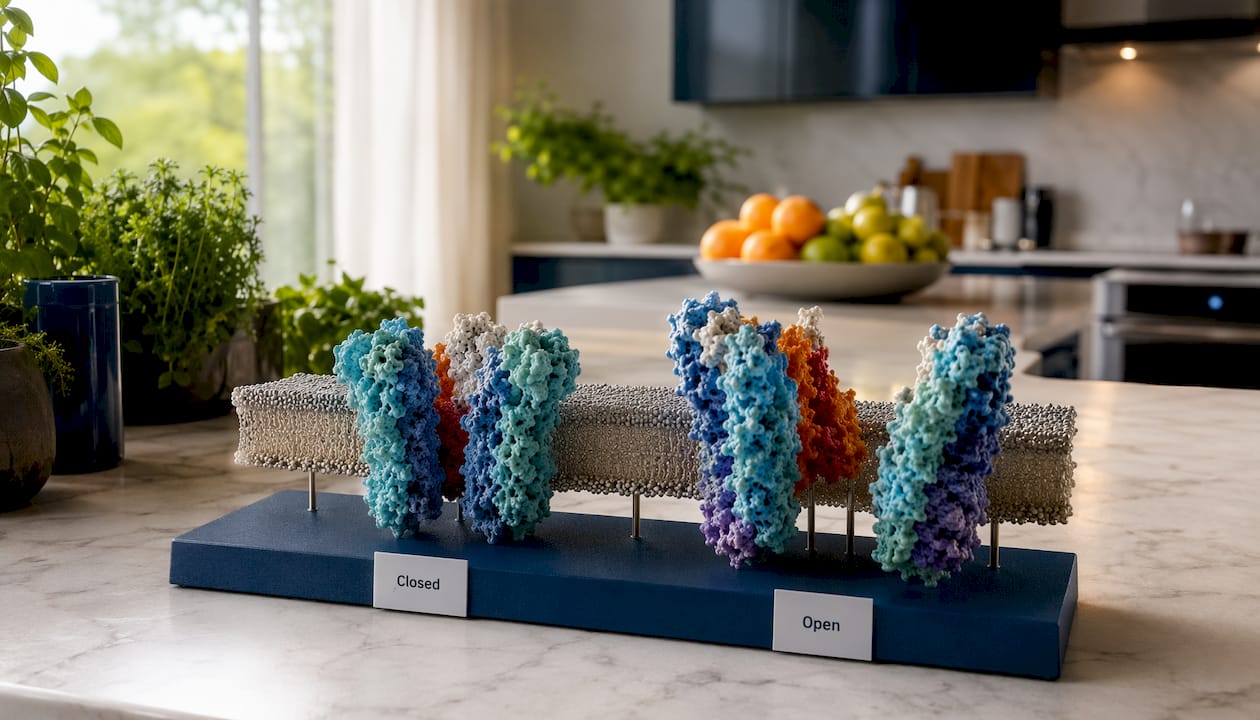 Detailed ion channel gating molecular model