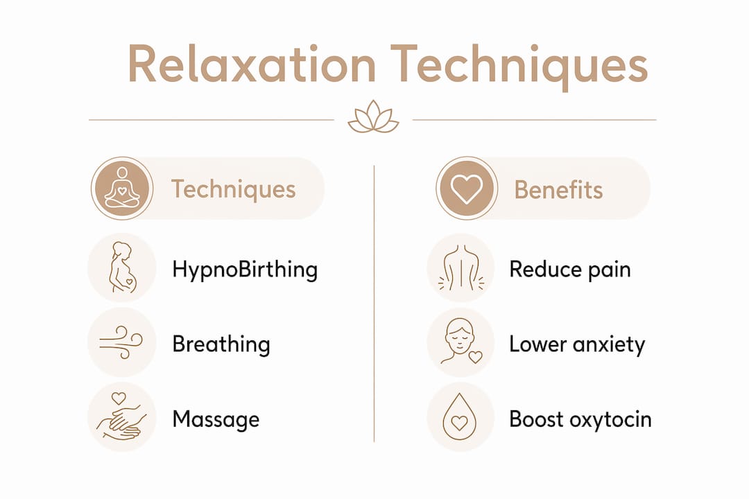 Infographic comparing relaxation techniques and benefits