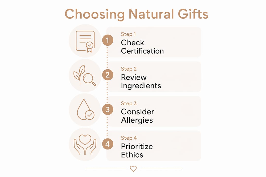 Infographic showing steps to choose natural gifts