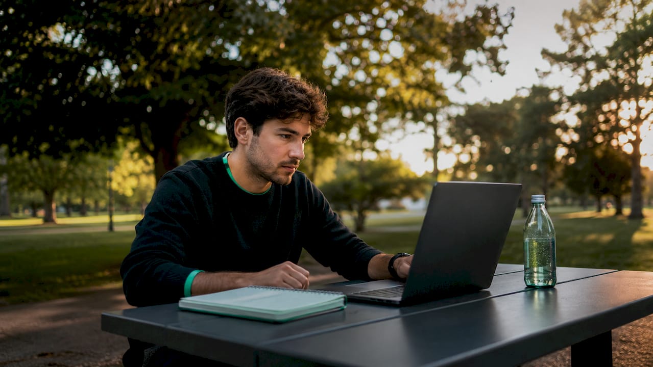 Man watching crash gambling game on computer