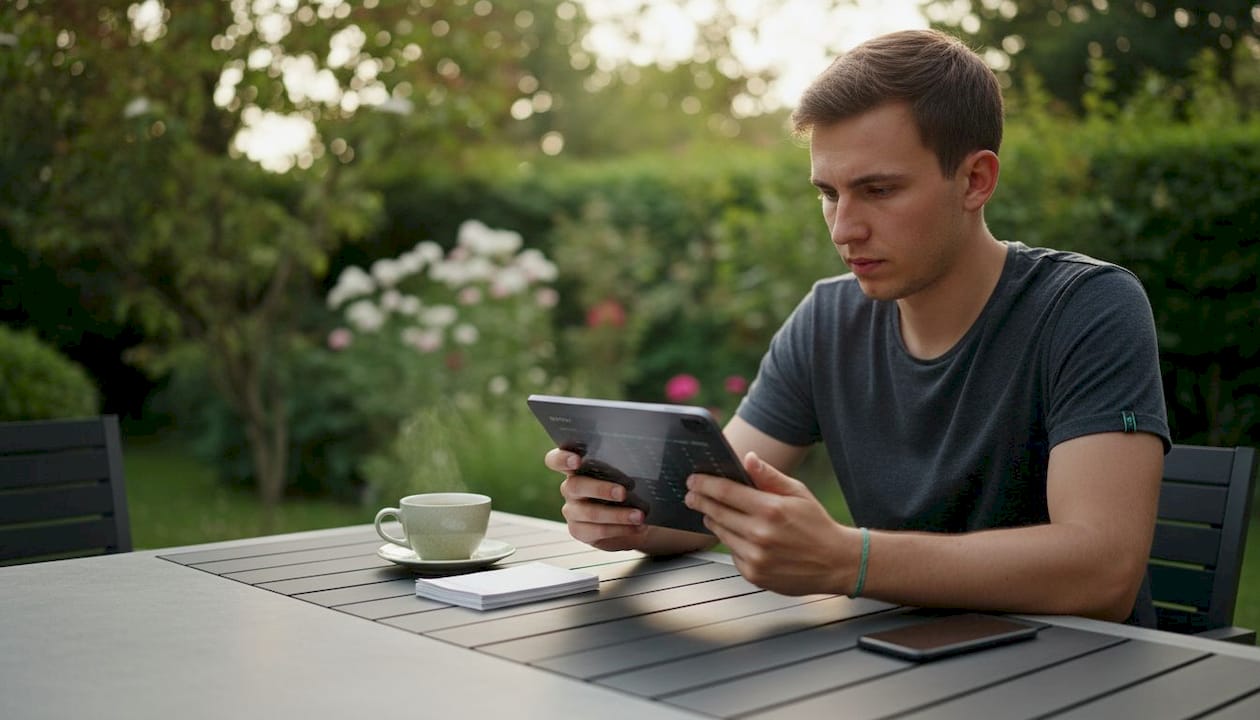 Person checking ranked wager leaderboard on tablet