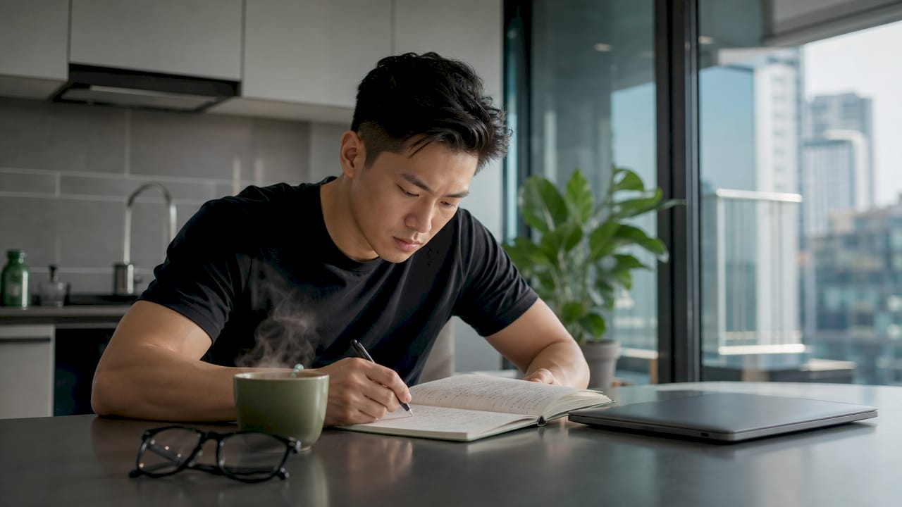 Gambler reviewing notes on cryptographic seed fairness