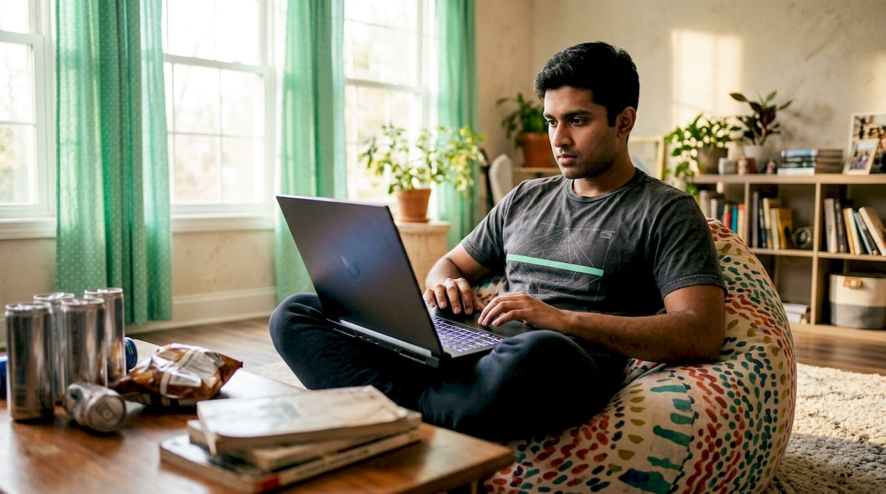 Gamer engaging in staking rewards on PC