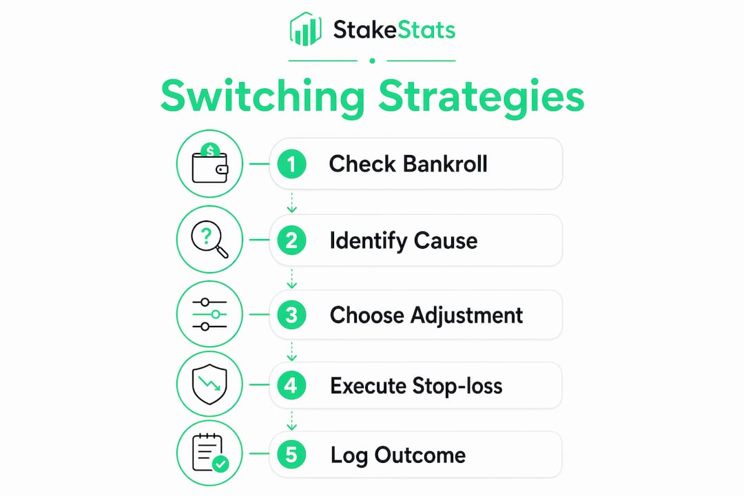 Infographic outlining mid-session strategy steps