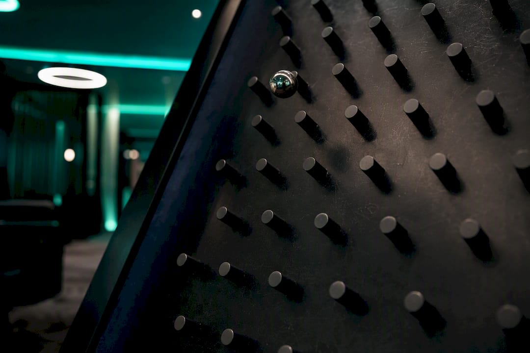 Plinko ball dropping on peg board