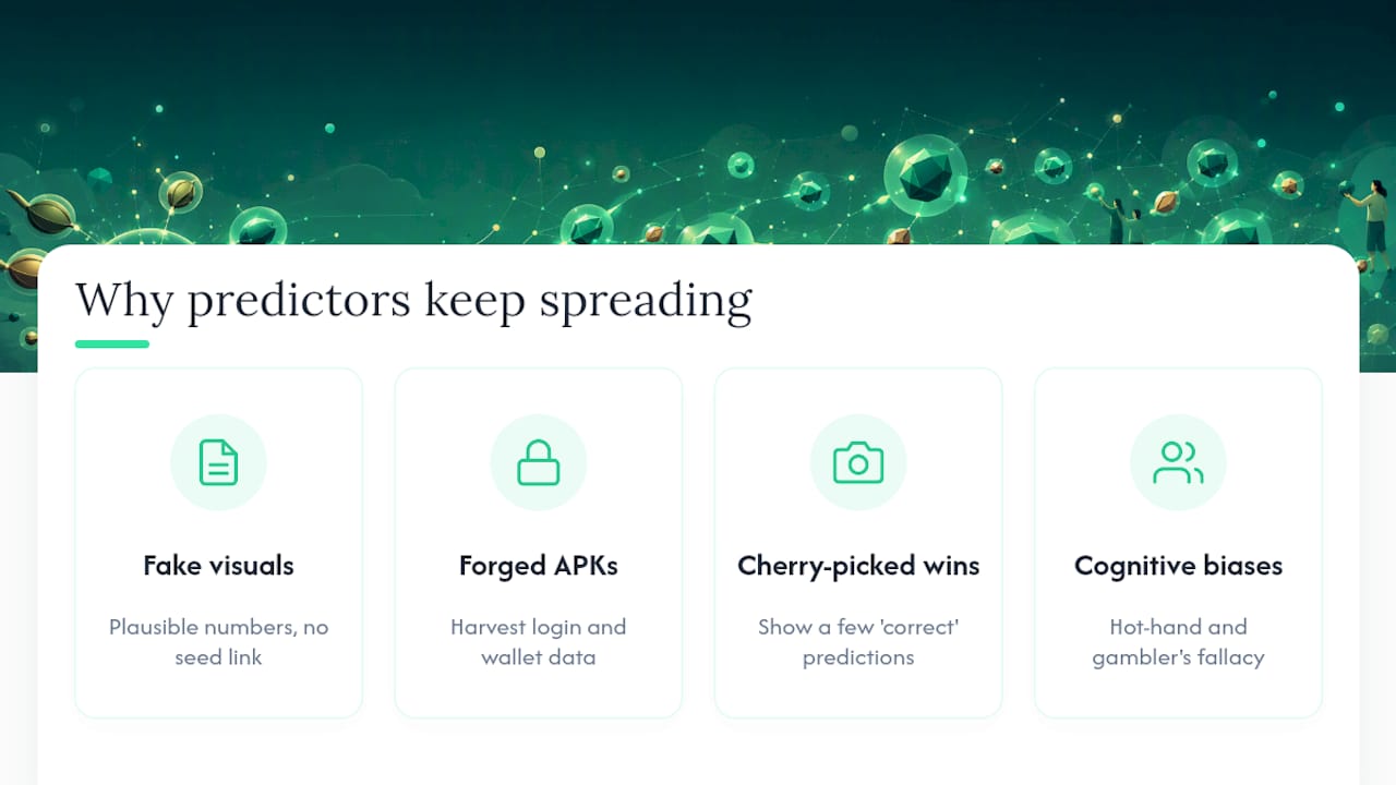Why Do Predictor Apps and Seed Theories Keep Spreading? — overview diagram