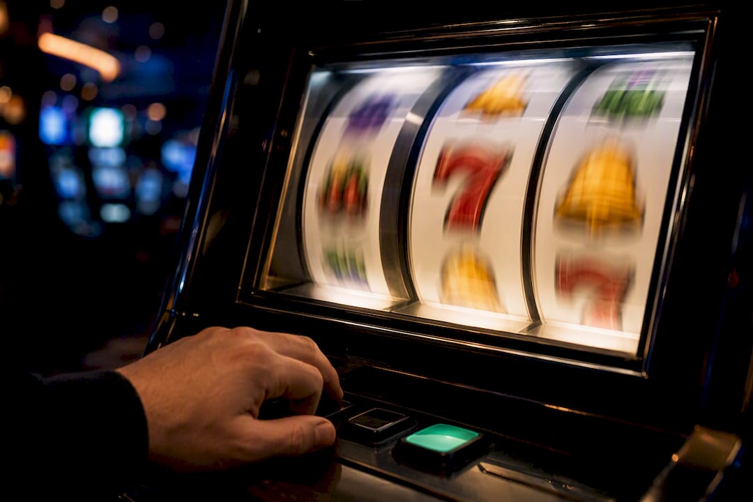Slot reels spinning during a casino session