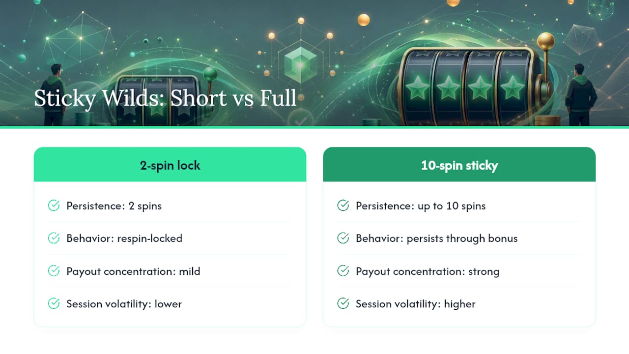 Comparison of short and full sticky wild features