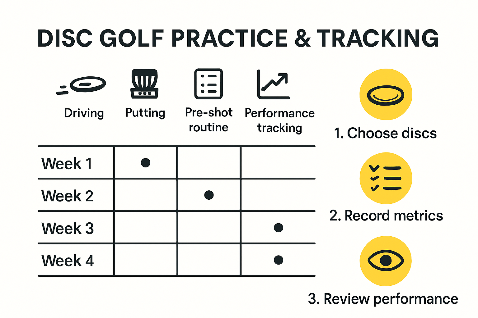 disc golf progress tracking steps and practice plan