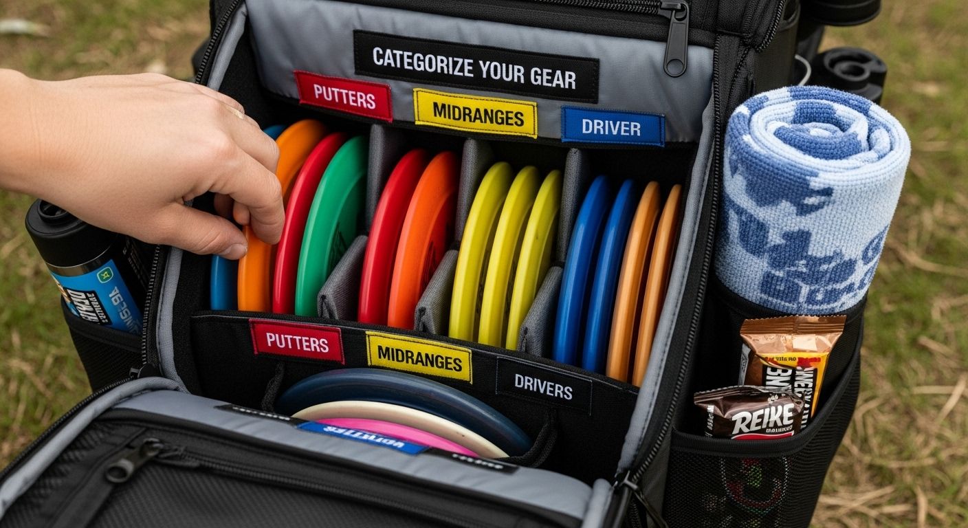 disc golf bag compartments