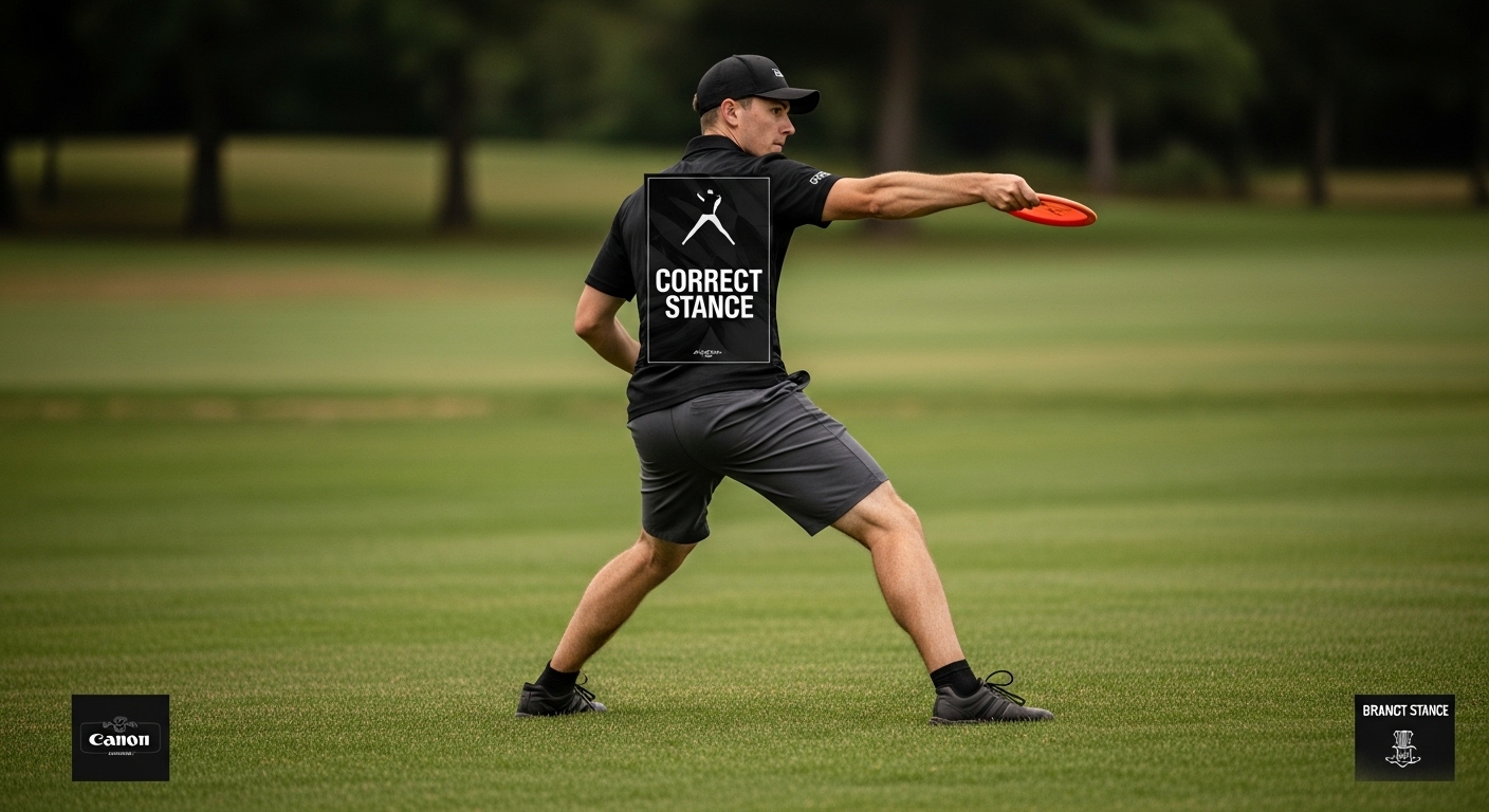 disc golf backhand stance