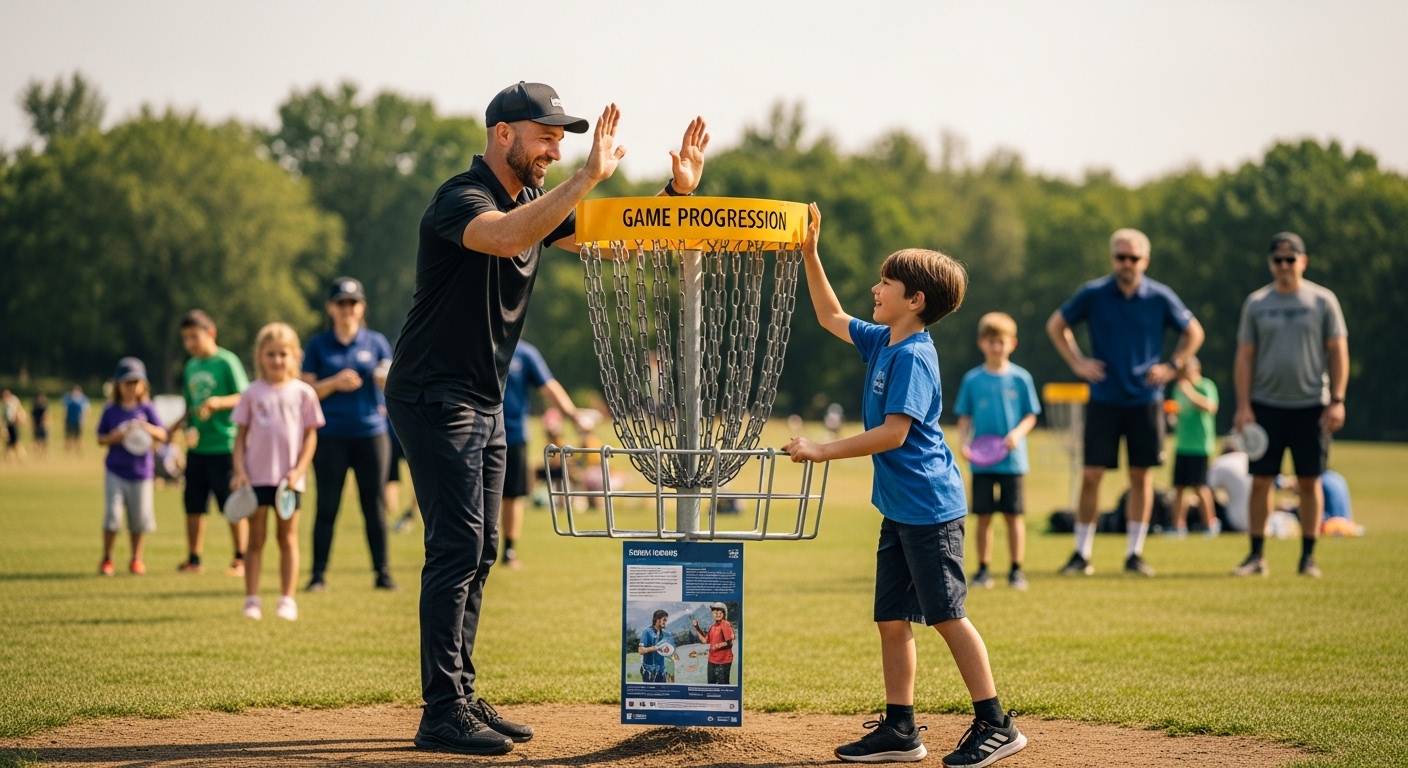 disc golf family finish