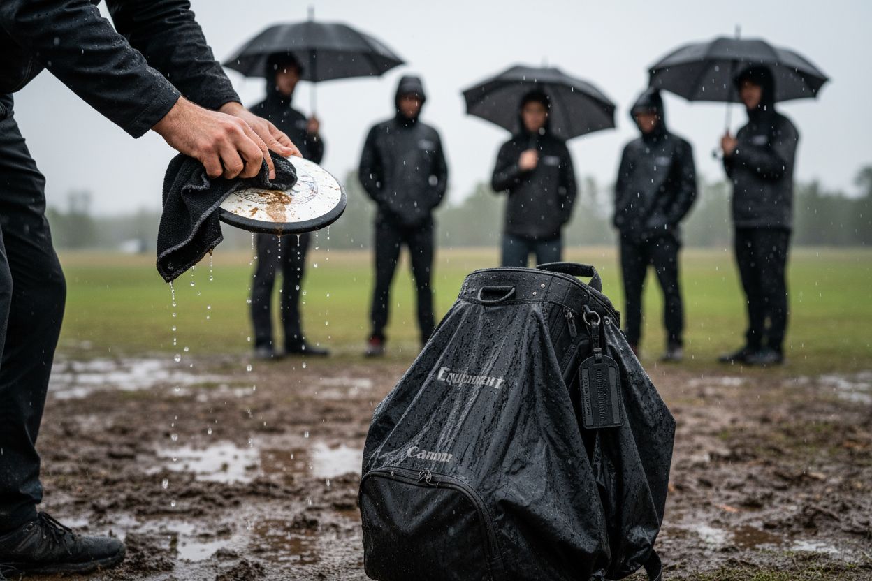 disc golf equipment rain