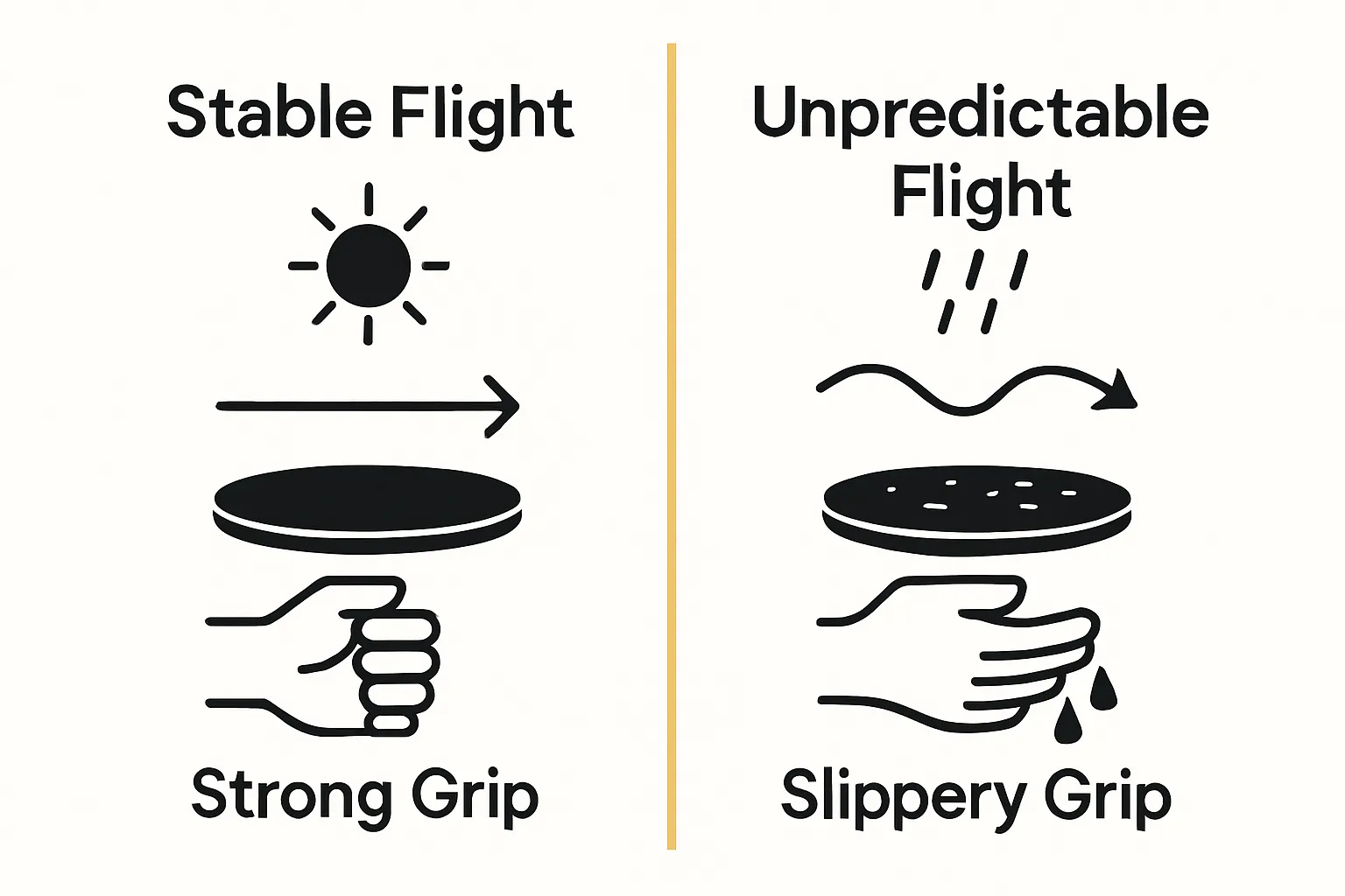 Comparison of dry vs. wet disc golf disc stability and grip