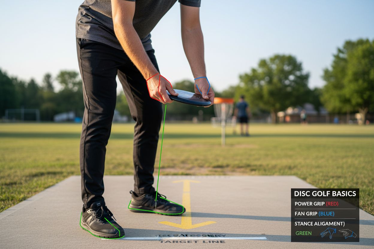 disc golf grip stance
