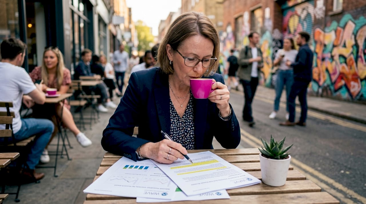 Hands reviewing printed accessibility tool report