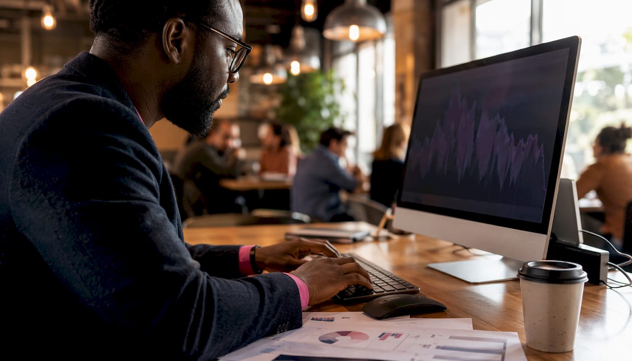 Marketing manager typing QA workflow integration notes