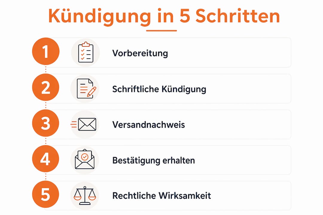 Grafik: In fünf Schritten zur erfolgreichen Kündigung