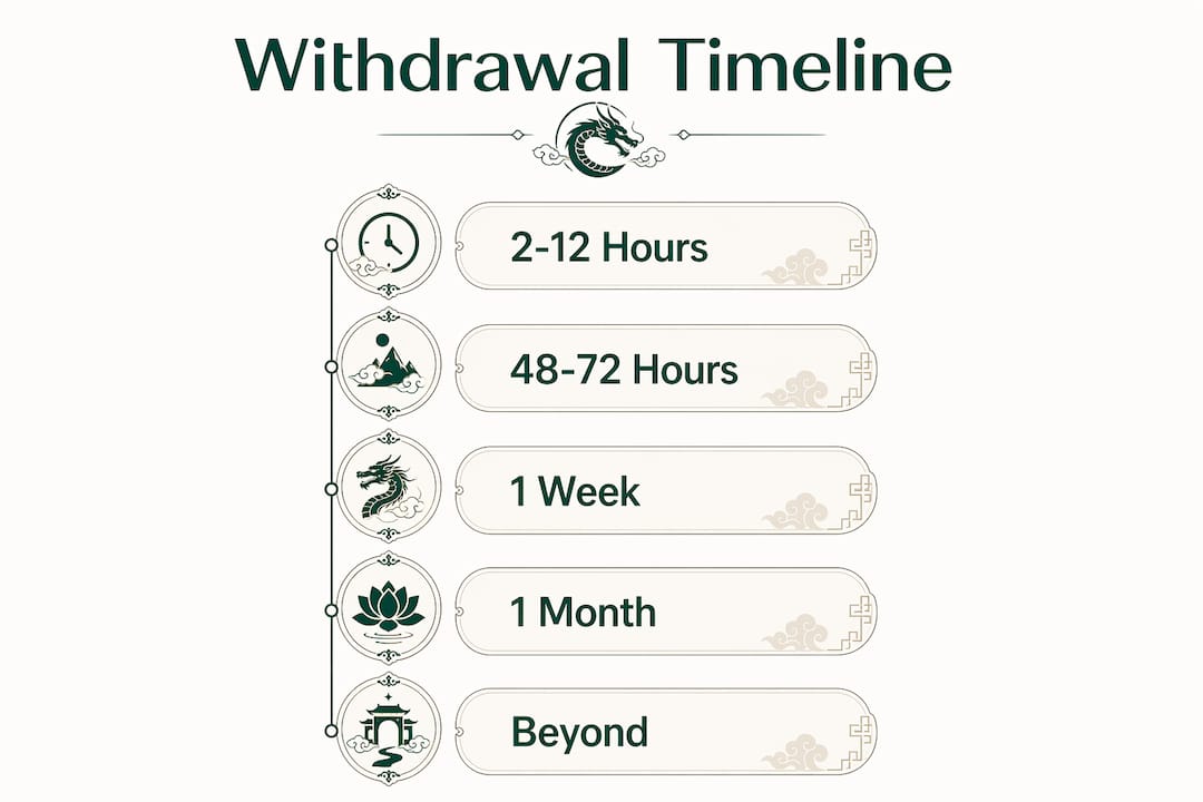 Infographic showing vaping withdrawal symptom timeline