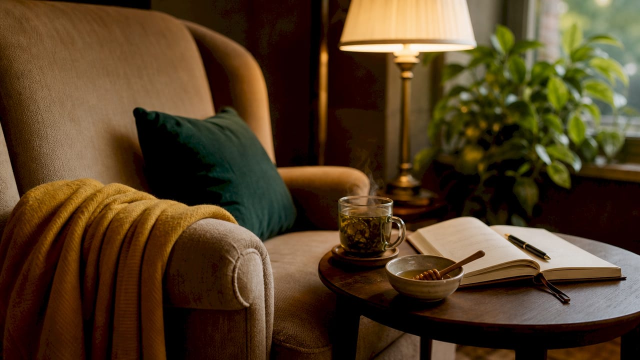 Bedside table with items for managing side effects