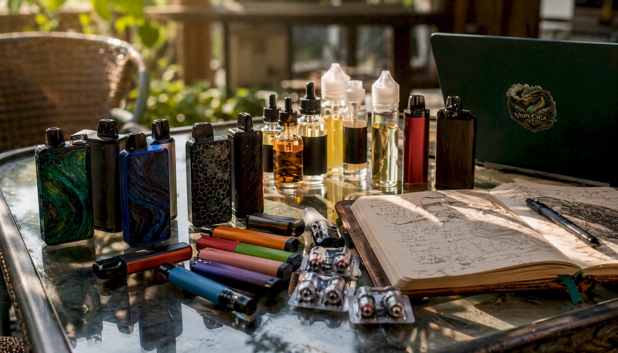 Assorted vape products available from online retailers