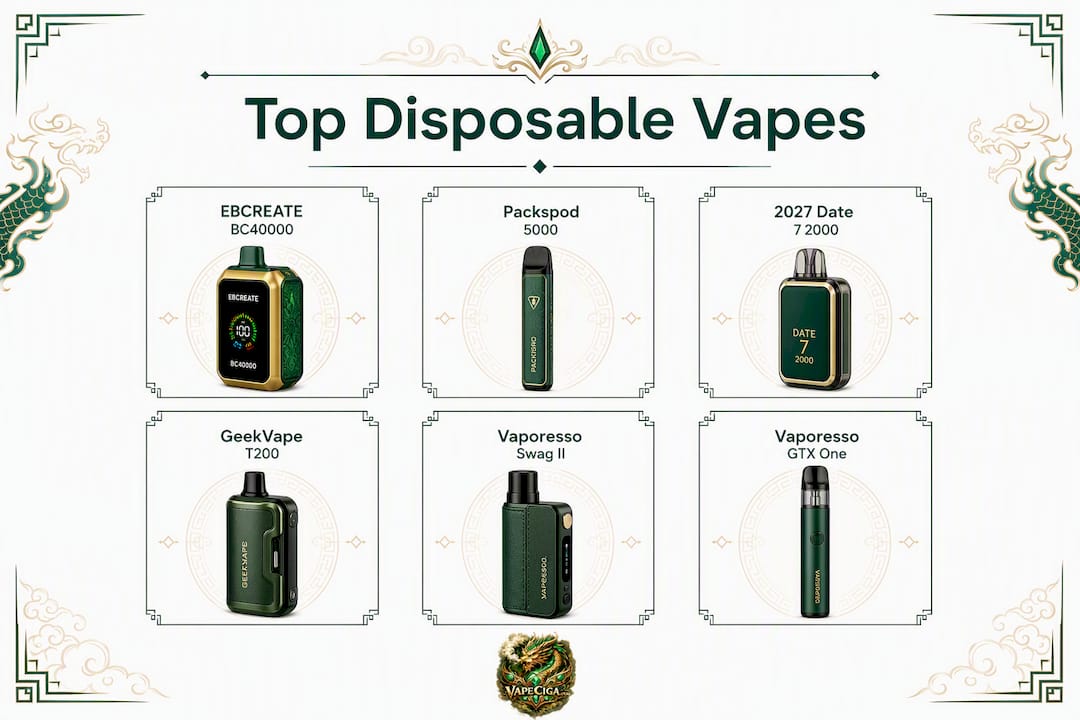 Infographic showing top disposable vape models ranked