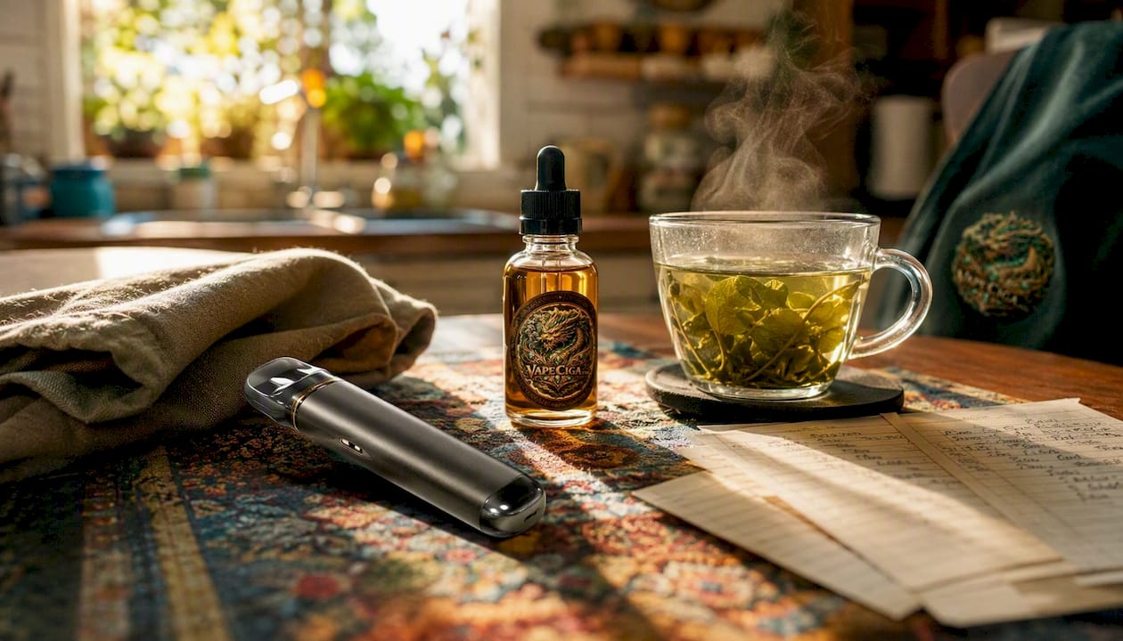 Refillable pod vape device with e-liquid bottle