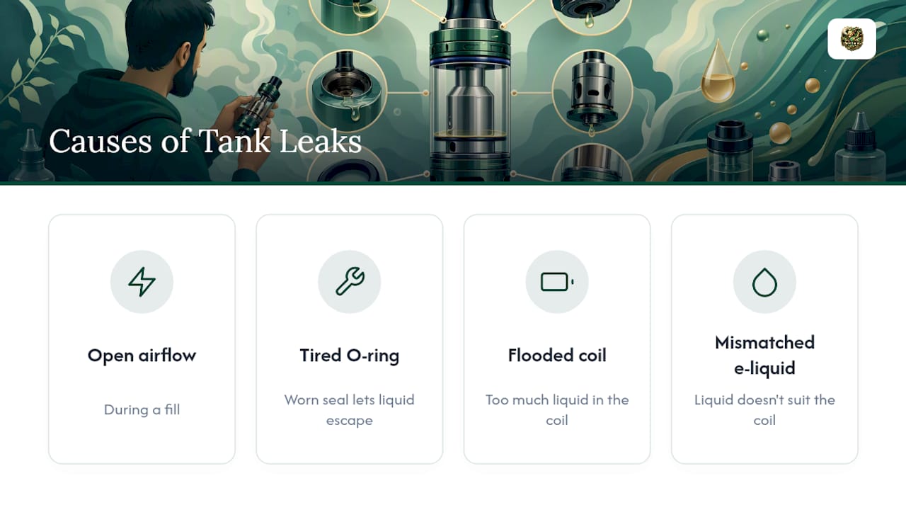 Four common causes of vape tank leaks