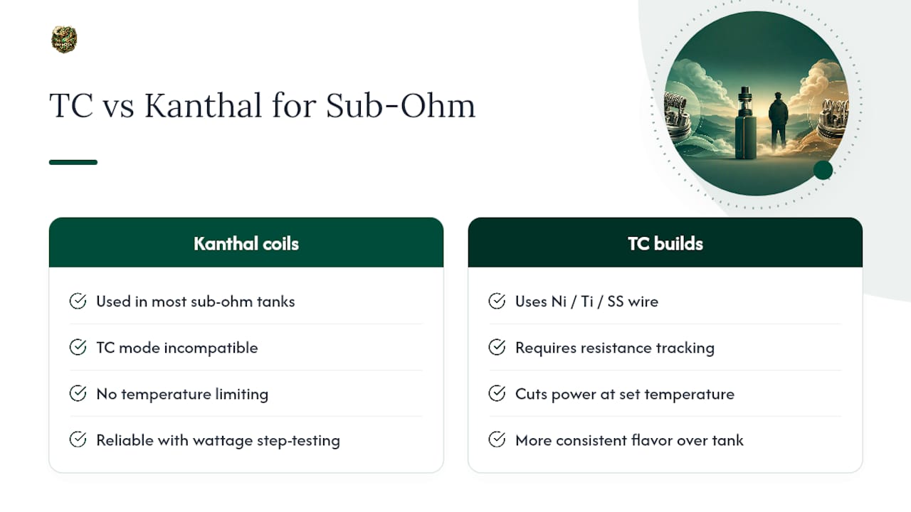 Kanthal and temperature-control coil comparison