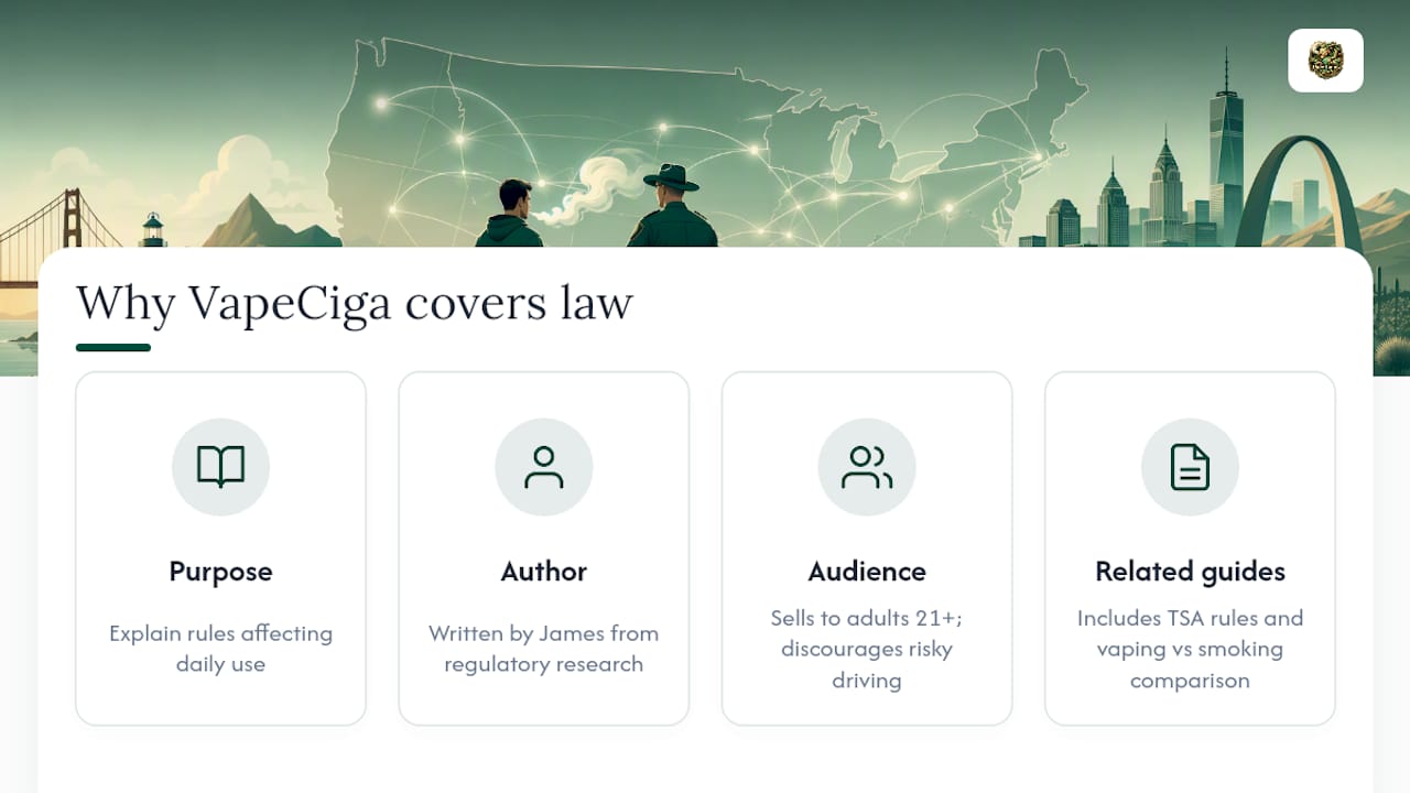 Why VapeCiga Covers the Legal Side of Vaping — overview diagram