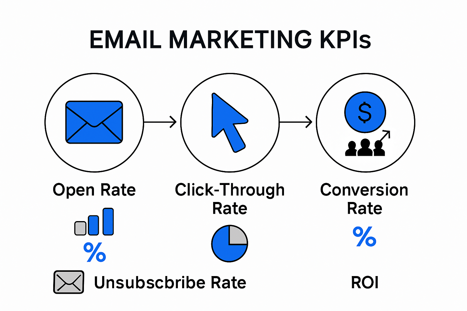 Infographic showing essential email marketing KPIs