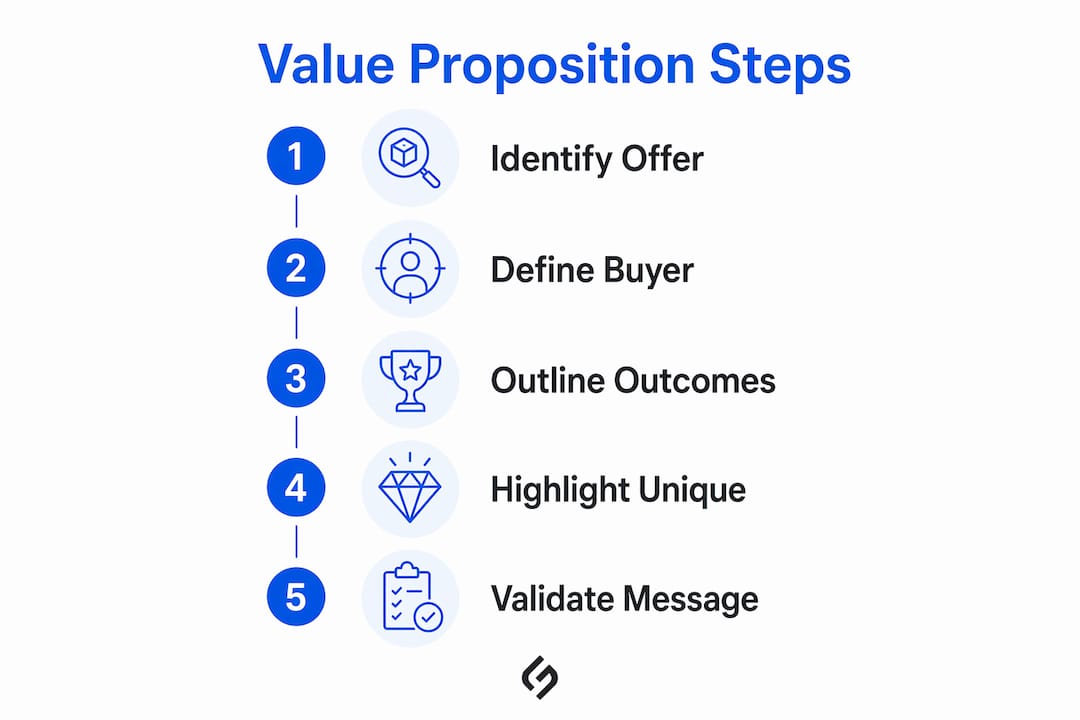 Infographic illustrating value proposition crafting steps